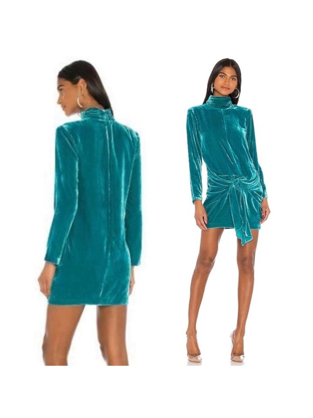 L'Academie aida Crushed Velvet Mini Dress